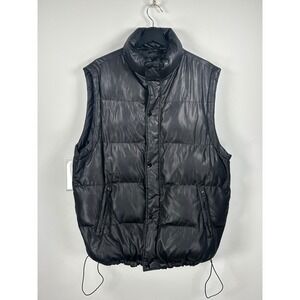 Men's Black Puffer Vest Gorpcore Streetwear Quilted Regal Wear Size‎ L